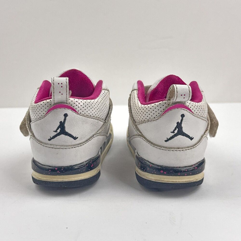 Nike Jordan Flight 45 Shoes Toddler Girls 7C White Pink Leather 364759-128 - Picture 7 of 11